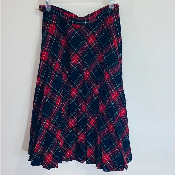 Dresses & Skirts - Vintage Plaid | Long Pleated Vintage Plaid Skirt